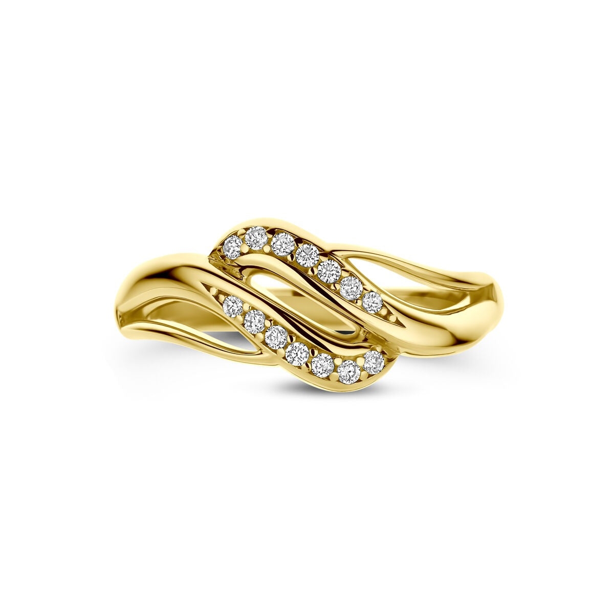 Anello da donna in oro con zircone – oro giallo 14k