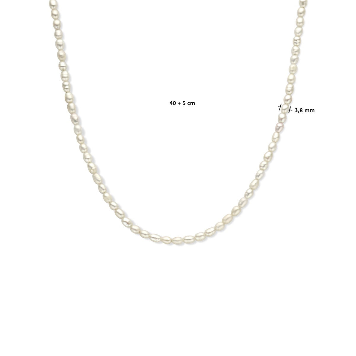 Collana da donna in argento placcato oro – girocollo con perle di acqua dolce