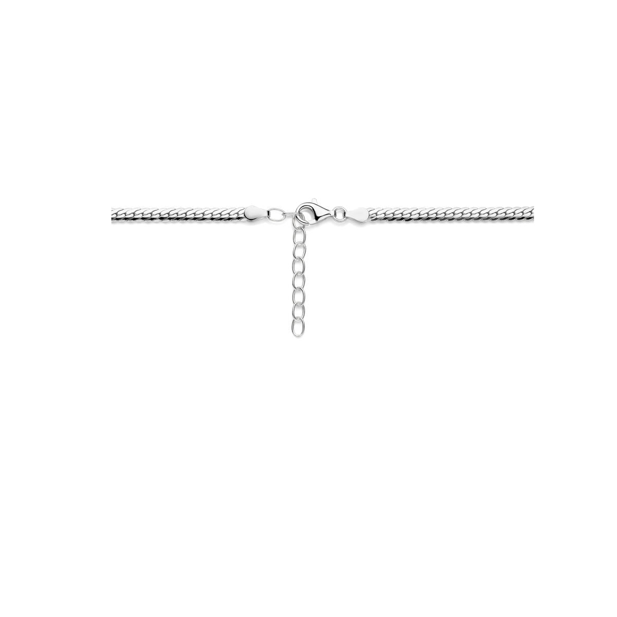 Collana gourmette in argento – argento 925 rodiato, 4 mm