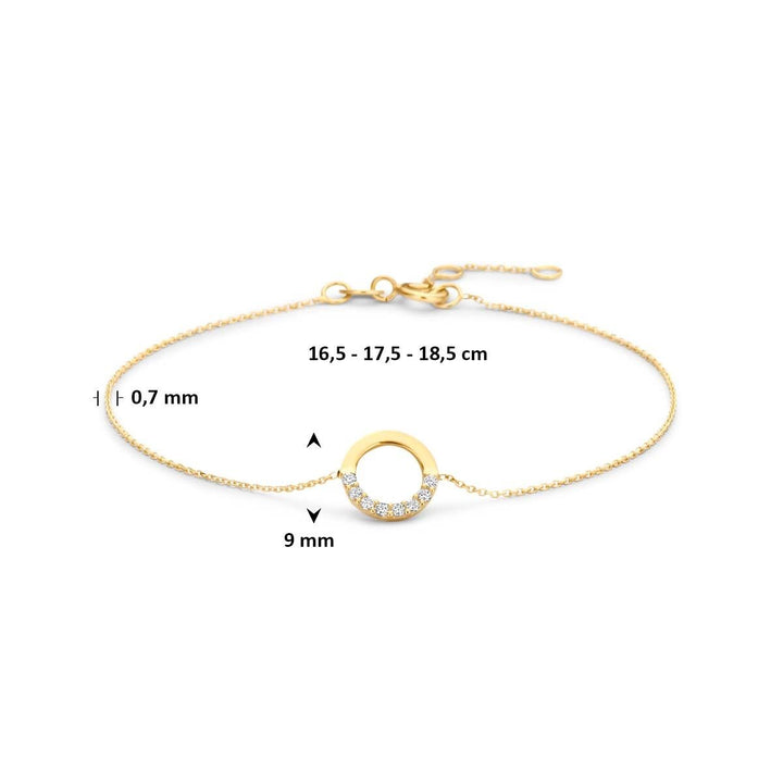 9k Geelgouden armband met zirkonia