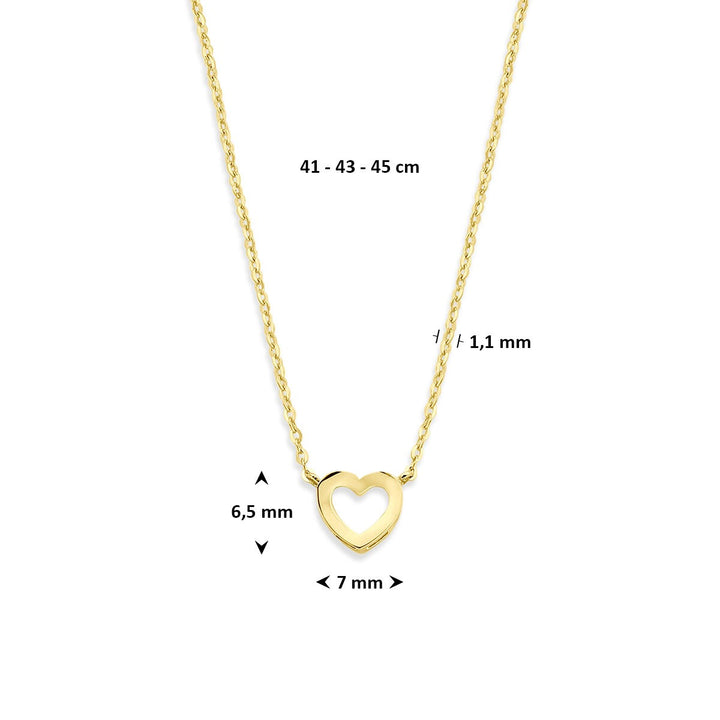 Gouden ketting met hartje – 14k anker collier