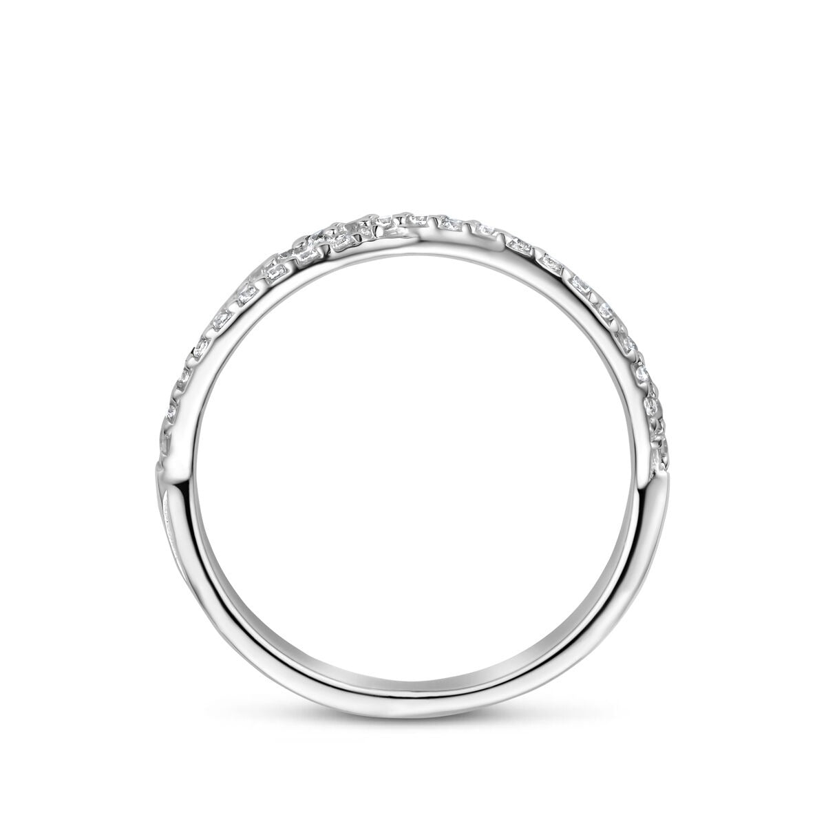 Anello in argento 925 rodiato con zirconia
