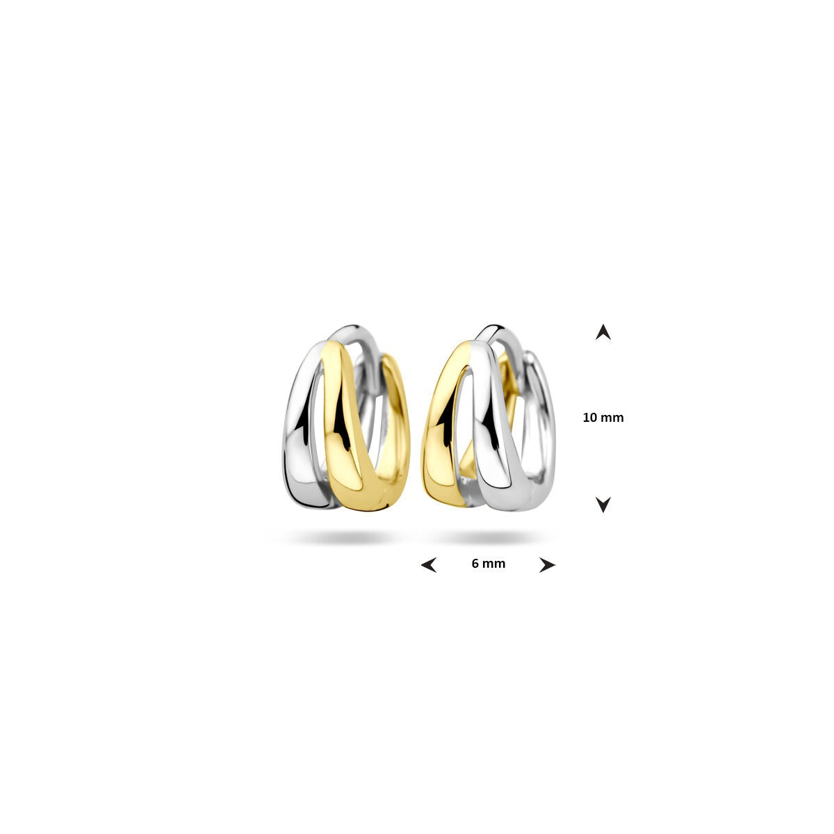 Orecchini a clip in argento dorato – oro giallo su argento 925, 10 x 6 mm