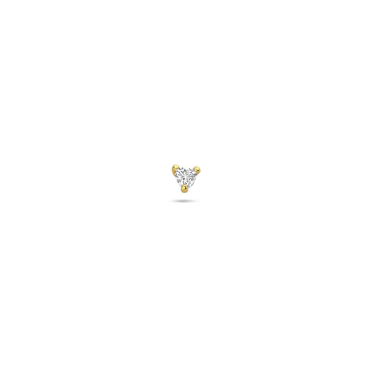 Piercing flat back in argento dorato a forma di cuoricino con zircone – argento 925