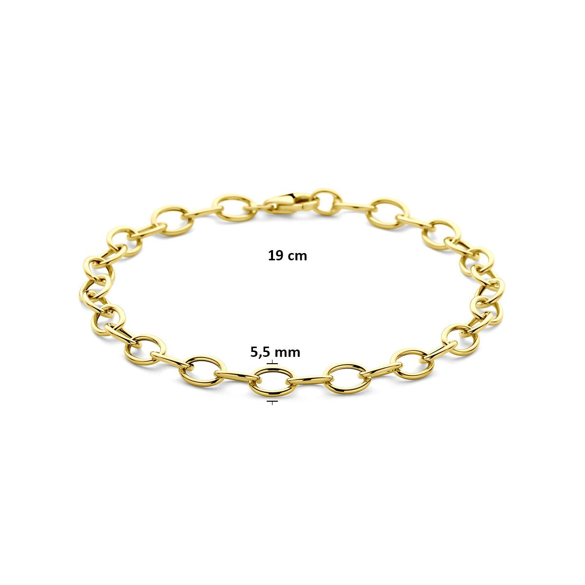 Bracciale a maglia ancora in oro giallo 14k da donna