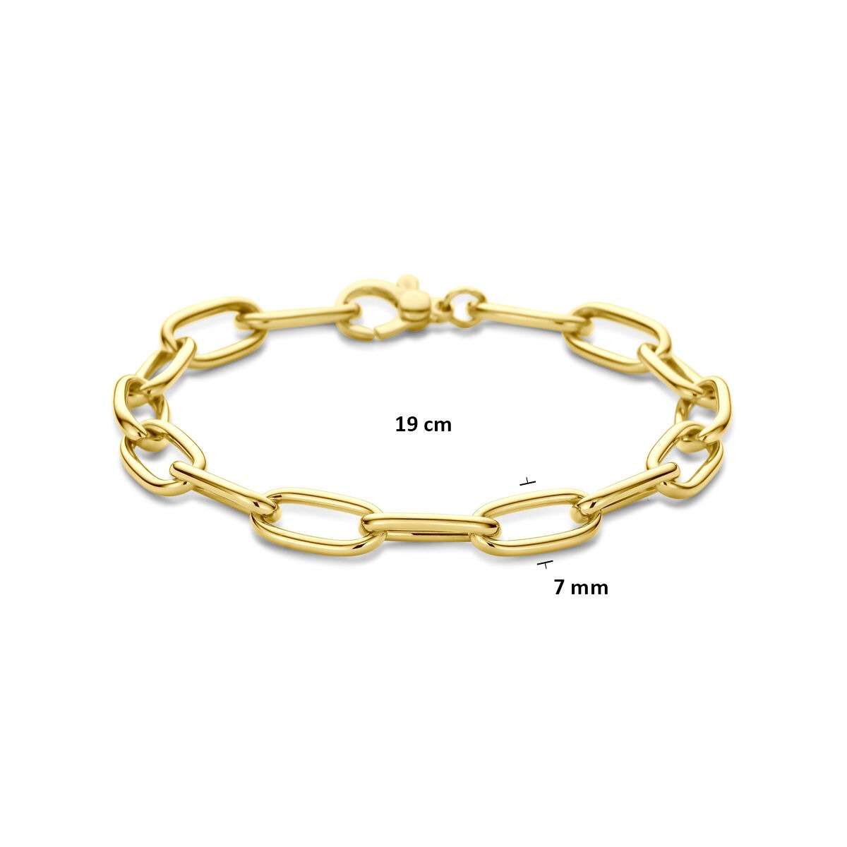 Bracciale in oro giallo 14k con maglie a filo – 7 mm