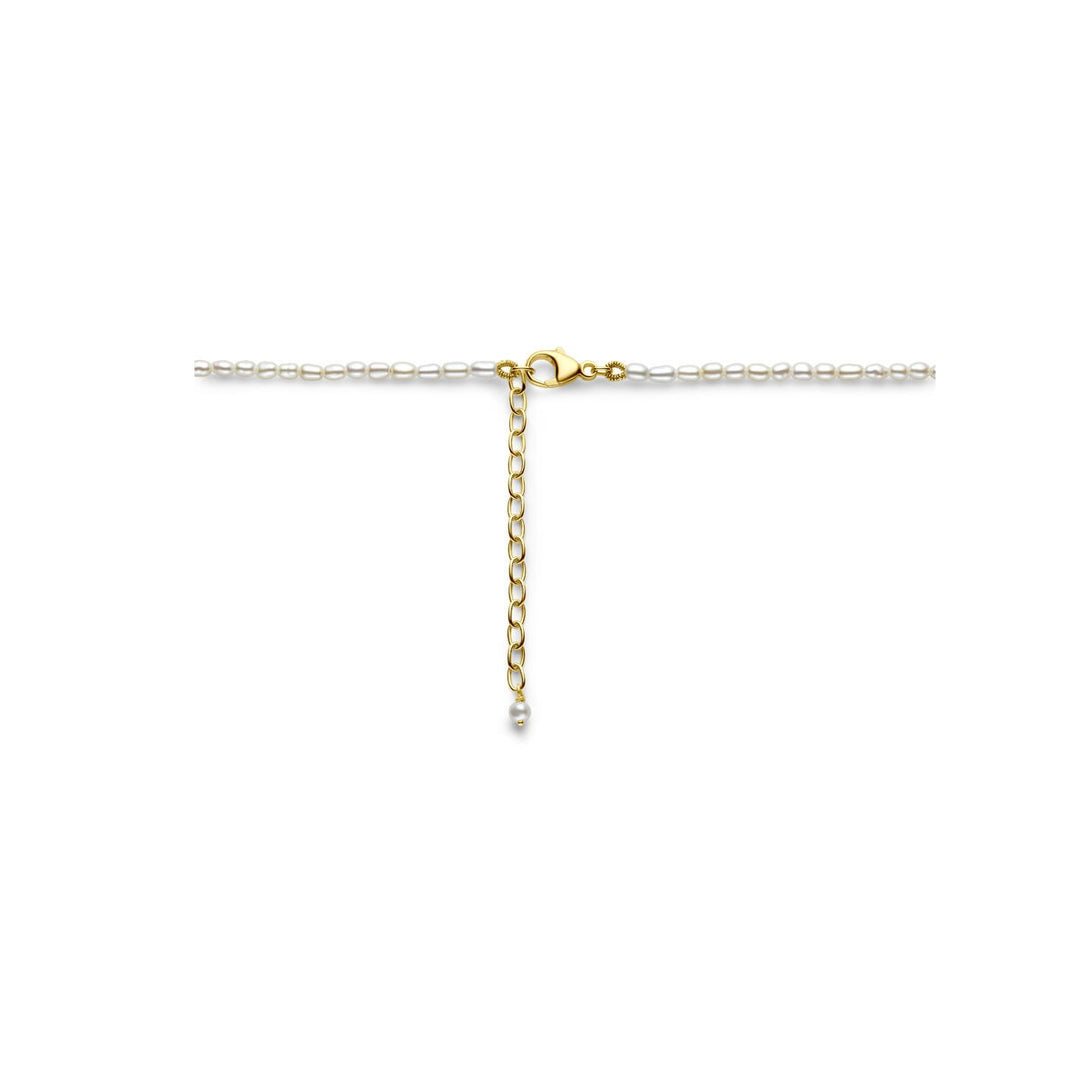 Parel collier met zoetwaterparels en 14k geelgouden sluiting