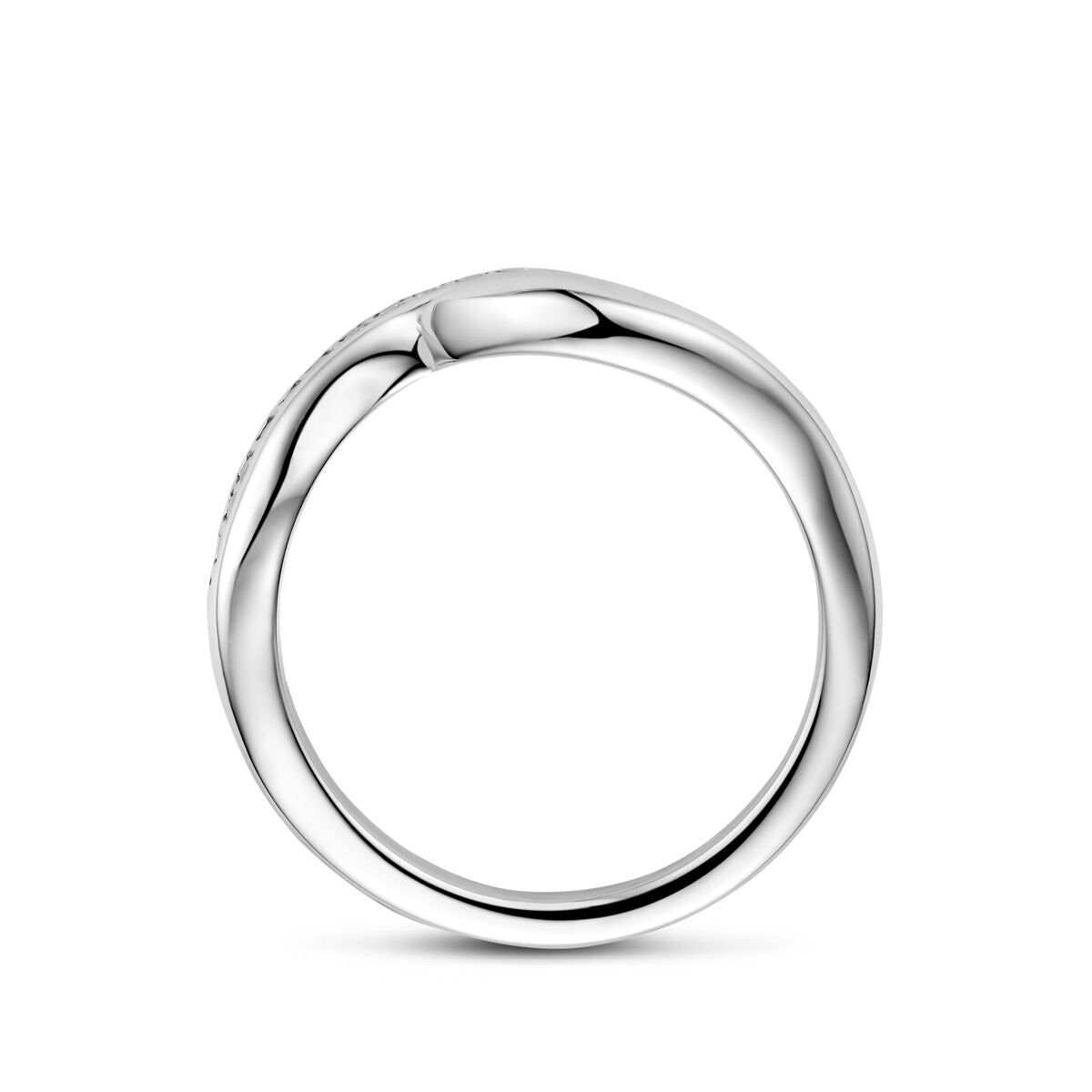 Anello in argento 925 rodiato con zirconia