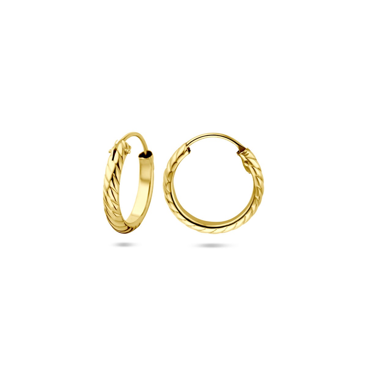 Orecchini a cerchio ritorti in oro giallo 14k