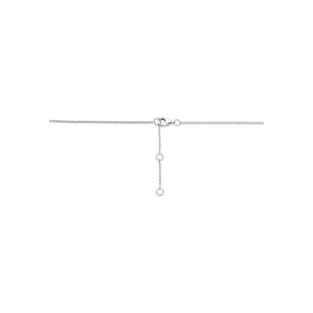 Gerhodineerd 925 zilveren collier met twee hartjes en zirkonia