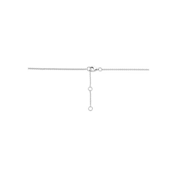 Gerhodineerd 925 zilveren collier met twee hartjes en zirkonia