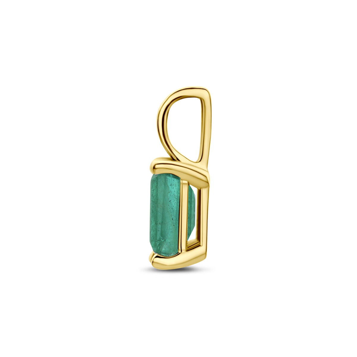 Ciondolo in oro giallo 14k con smeraldo
