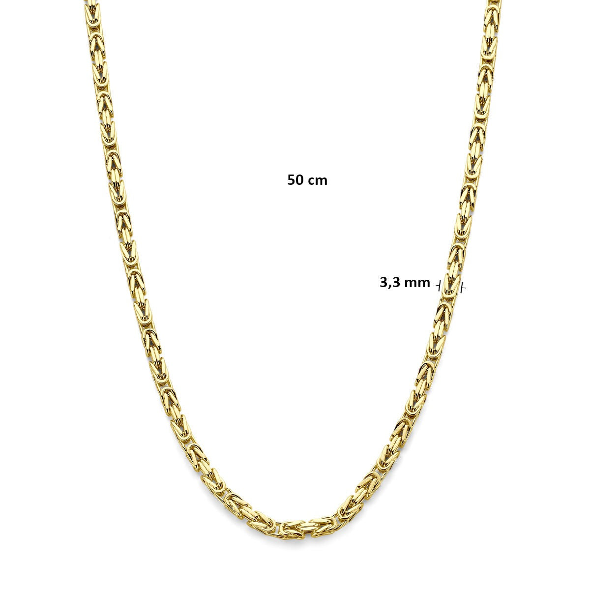 Collana da uomo in oro con maglia king – oro giallo 14k