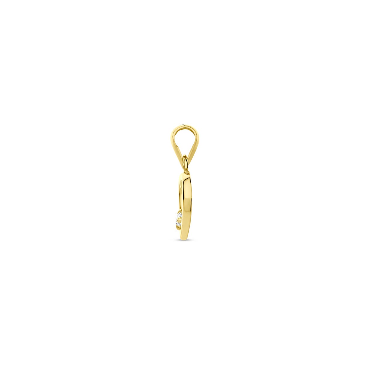 Ciondolo in oro 14k a cuore con zirconia – 13 mm
