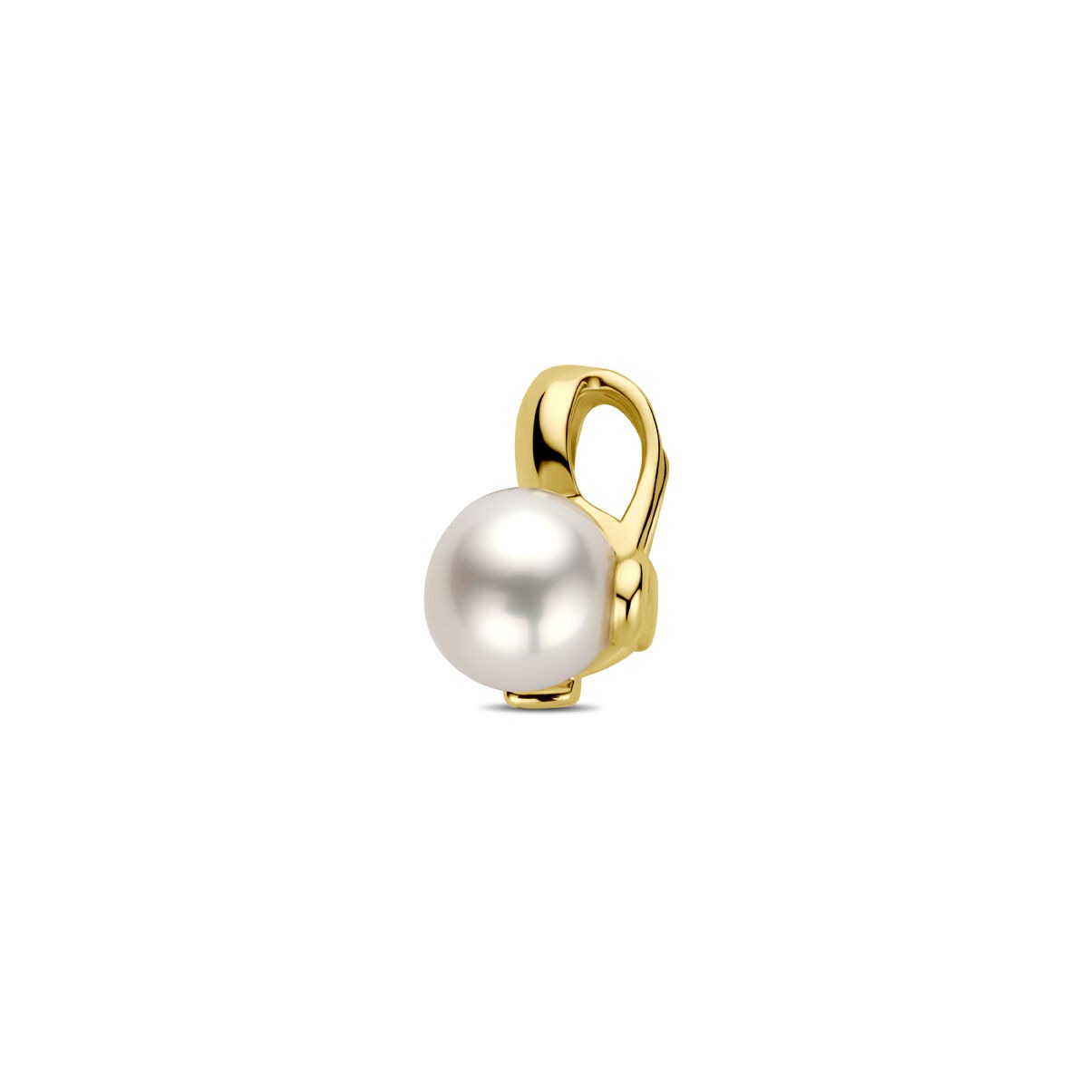 Ciondolo in oro con perla e diamante 14k 0.02ct h si 11 mm