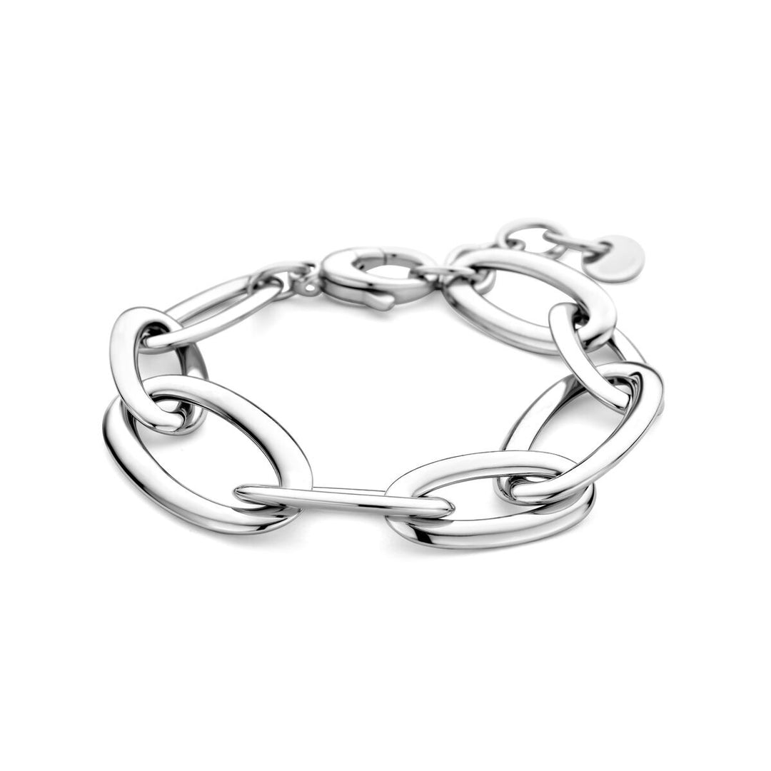 Gerhodineerd zilveren dames armband – brede anker schakel