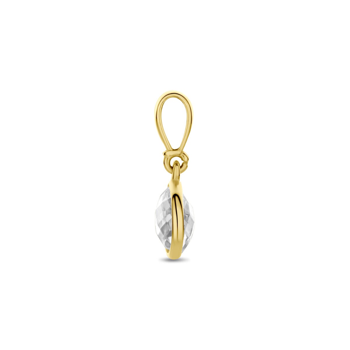 Ciondolo in oro giallo 9k con zircone rotondo