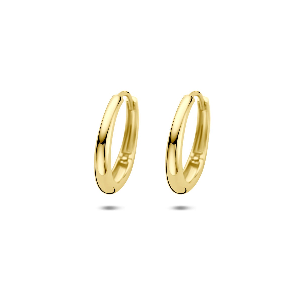 Orecchini alla creola in oro giallo 14k con finitura lucida.