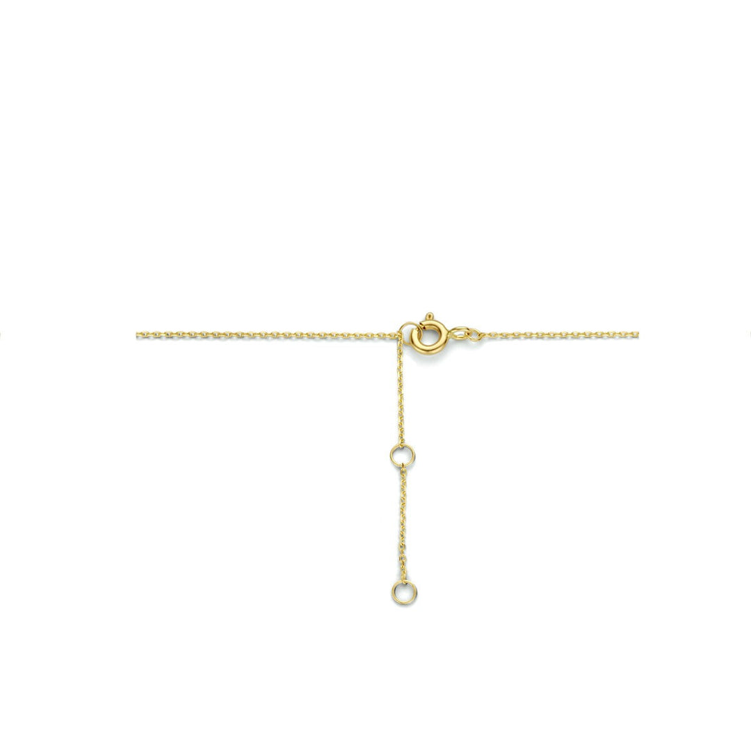 9k Geelgouden dames collier met dubbele cirkel