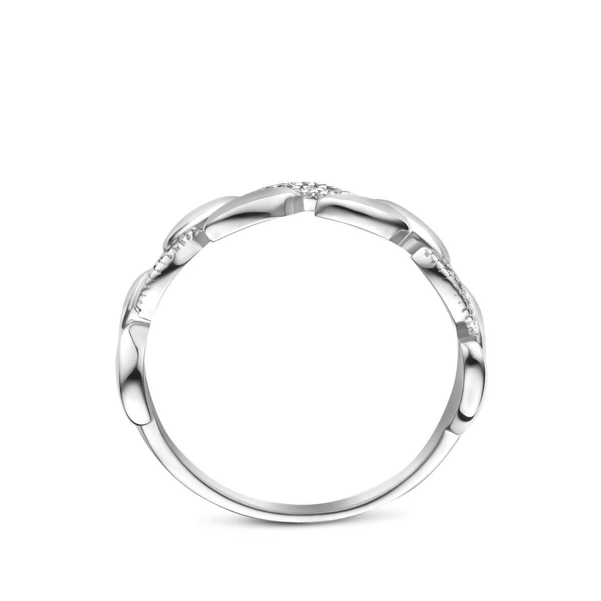 Anello in argento 925 rodiato con zirconia