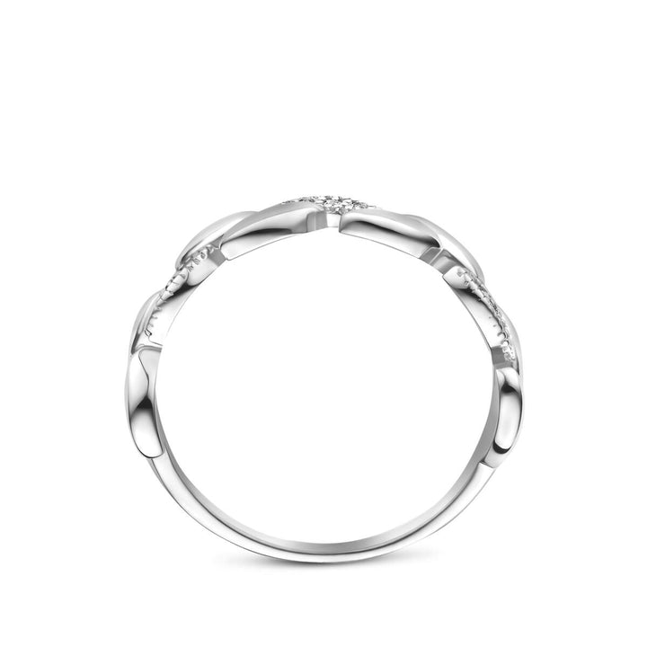 Gerhodineerd 925 zilveren ring met zirkonia