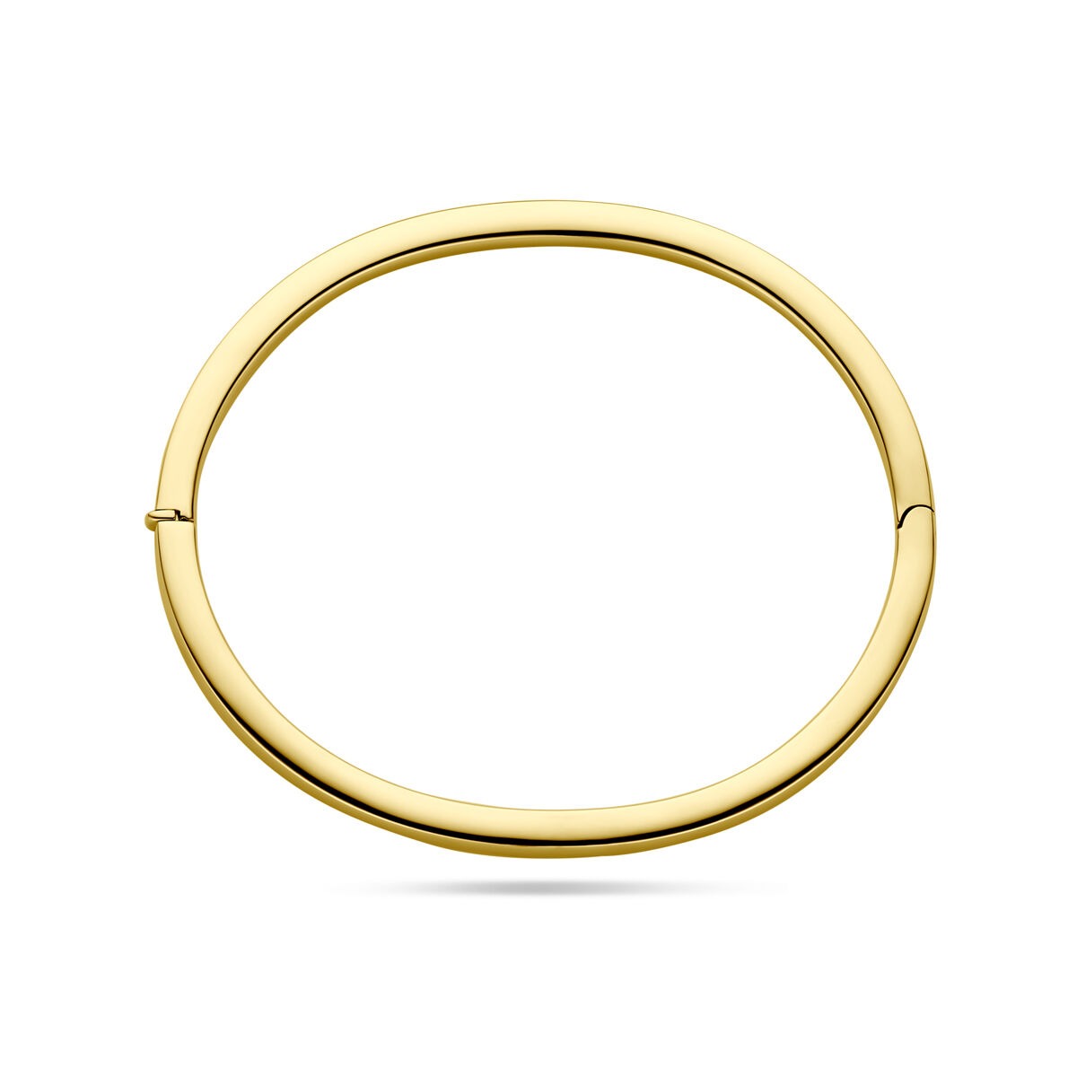 Bangle in oro giallo 14k – larghezza 4 mm, con chiusura a cerniera