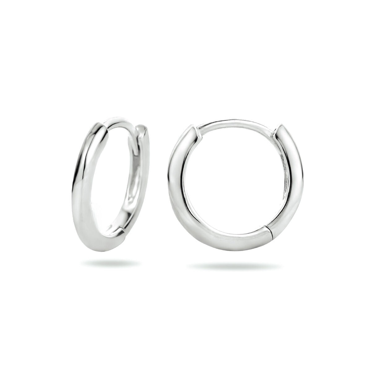 Orecchini a Cerchietto in Argento Rodiato – Semi-Rotondo 12,5 mm