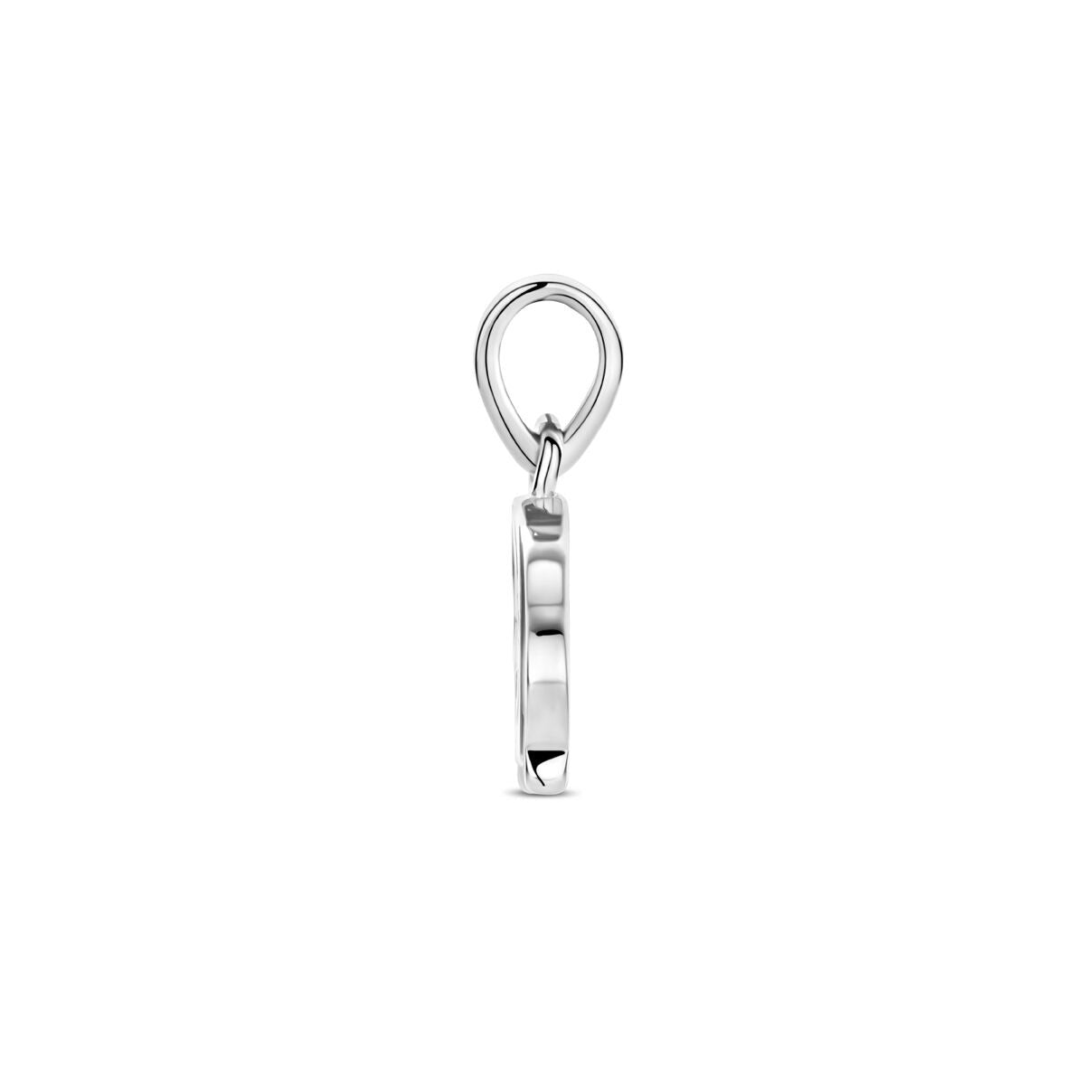 Ciondolo da bambino in argento cagnolino rodiato 14mm