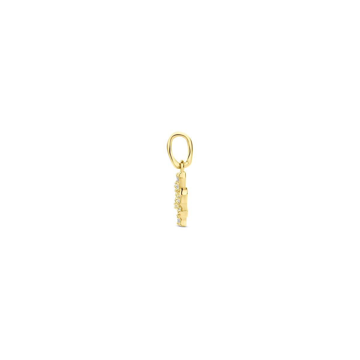 Ciondolo segno zodiacale in oro giallo 14k con diamante