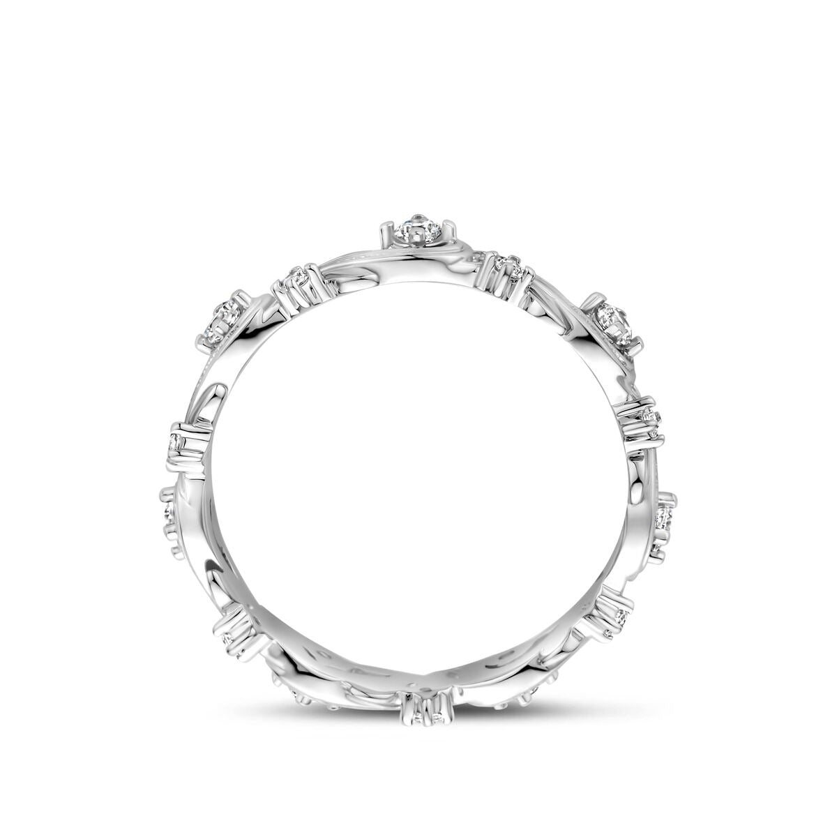 Anello in argento 925 rodiato con zircone