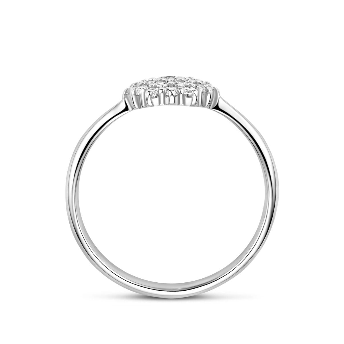 Anello in argento 925 rodiato con zirconia