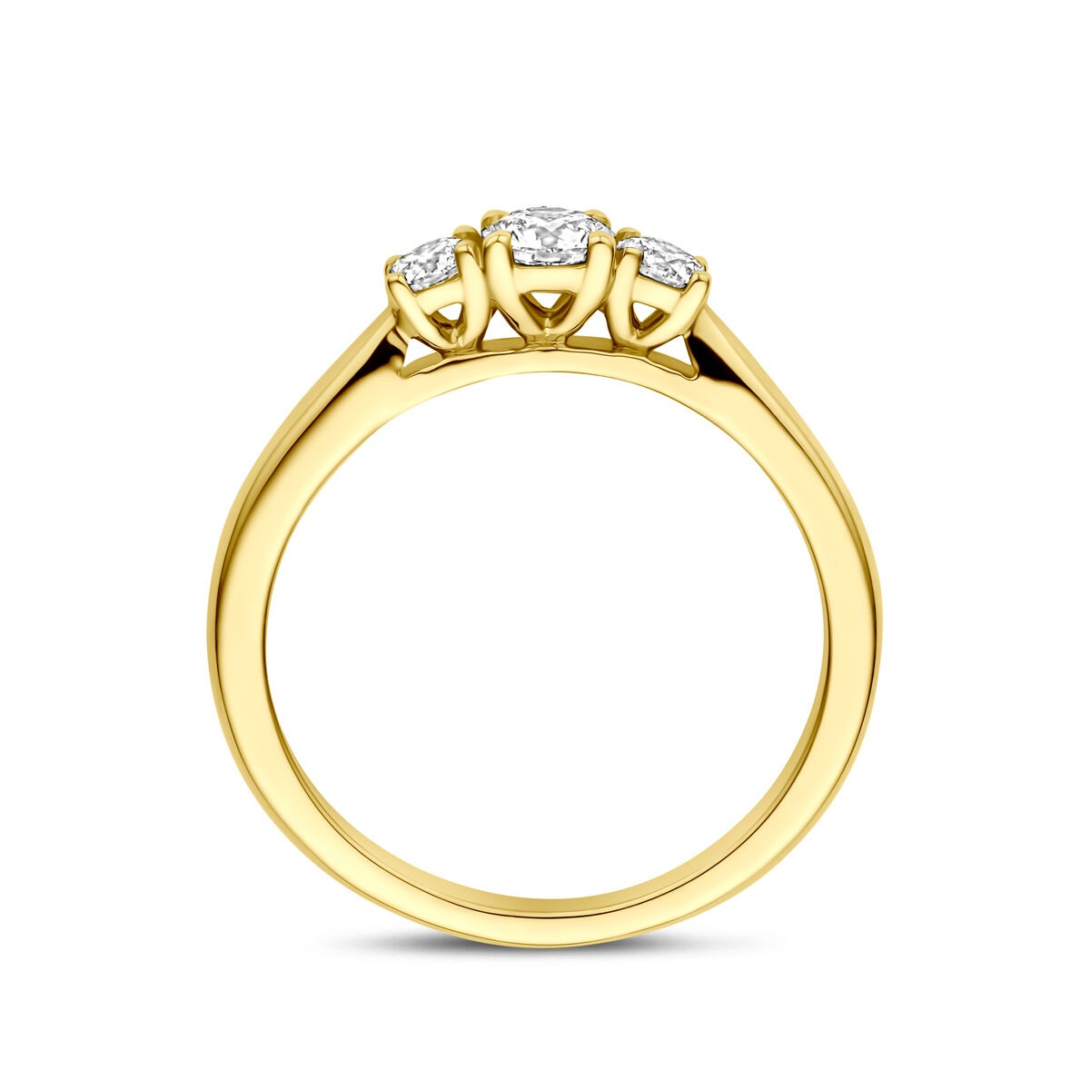 Anello in oro giallo 14k con diamante lab grown da 0.45ct