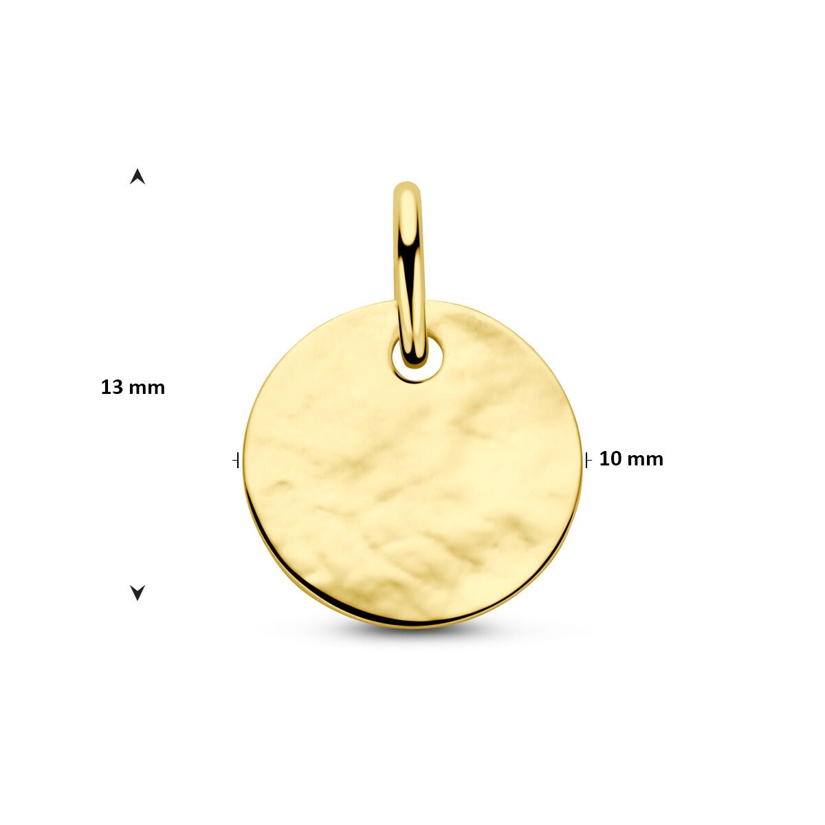 Ciondolo tondo da incidere in oro giallo 14k da donna