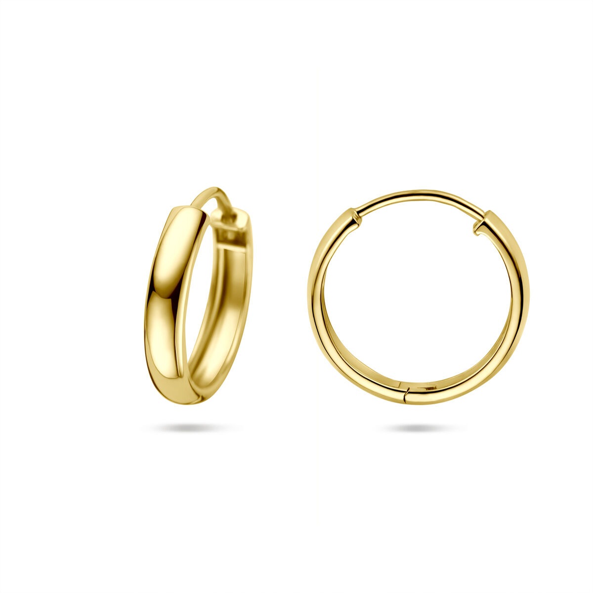 Orecchini a cerchio in oro 14K da donna con chiusura a cerniera