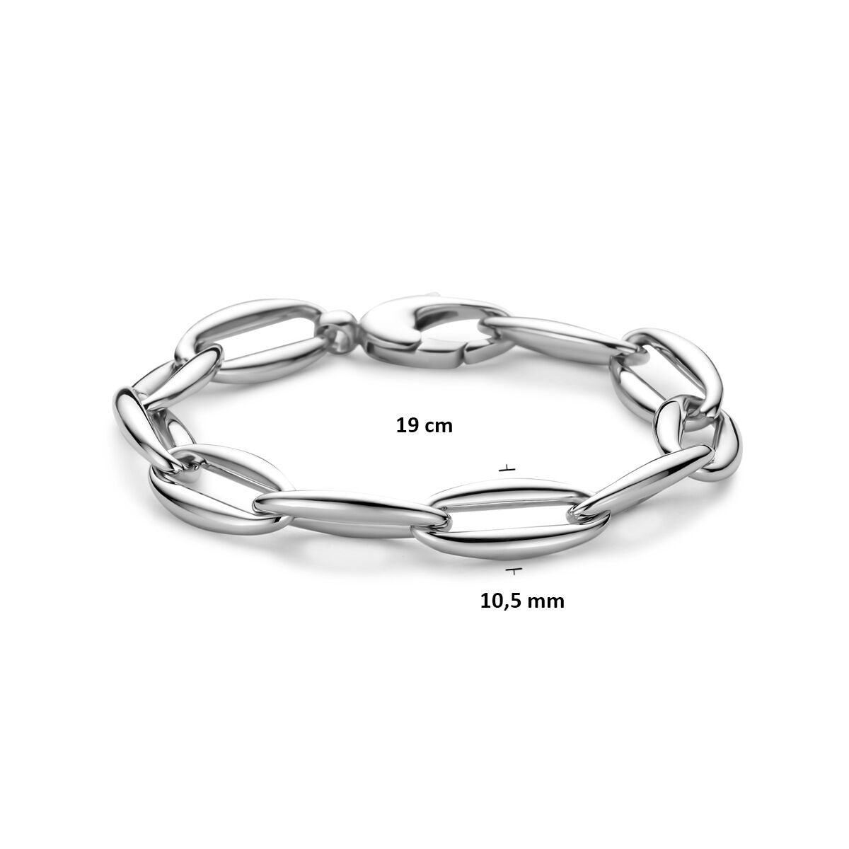 Bracciale a Maglie in Argento Rodiato Ancora