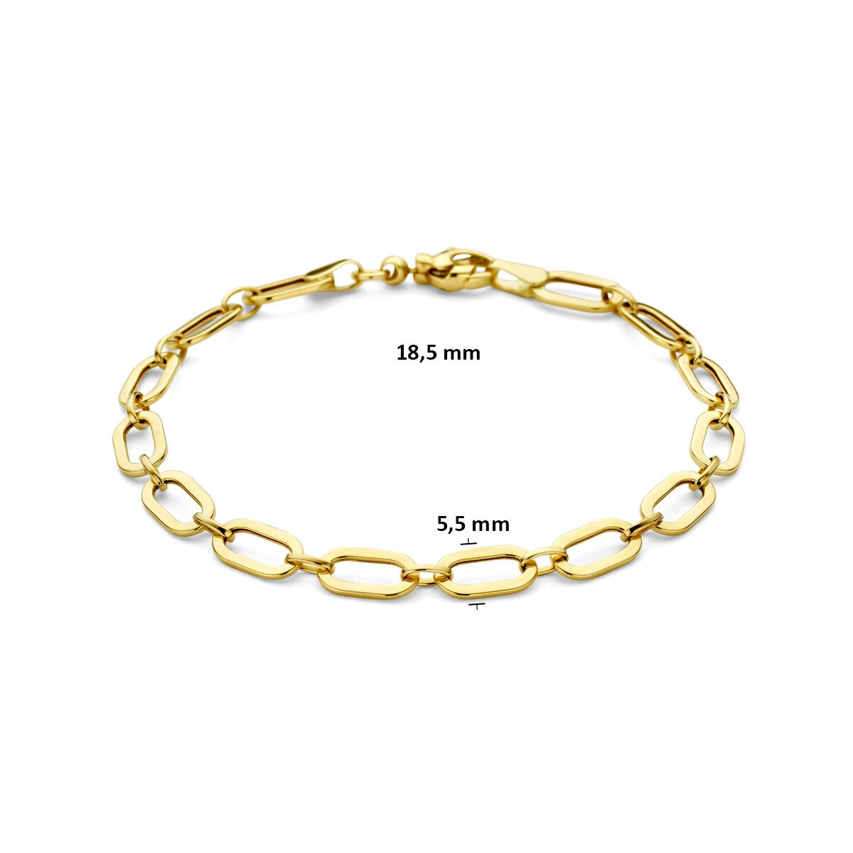 9k Bracciale a maglia ancora in oro giallo da donna
