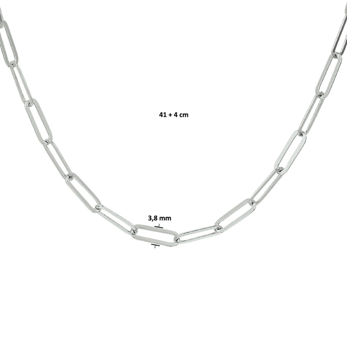 Collana paperclip in argento – rodiato 925