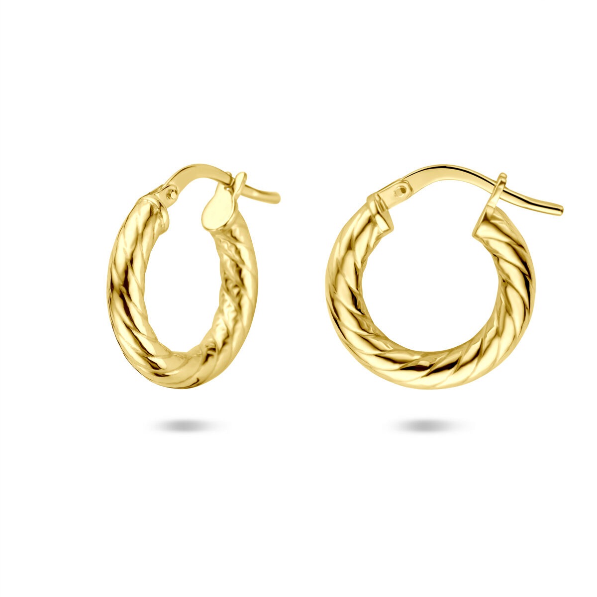 Orecchini a cerchio da donna in oro – 14k Silgold larghezza 3 mm