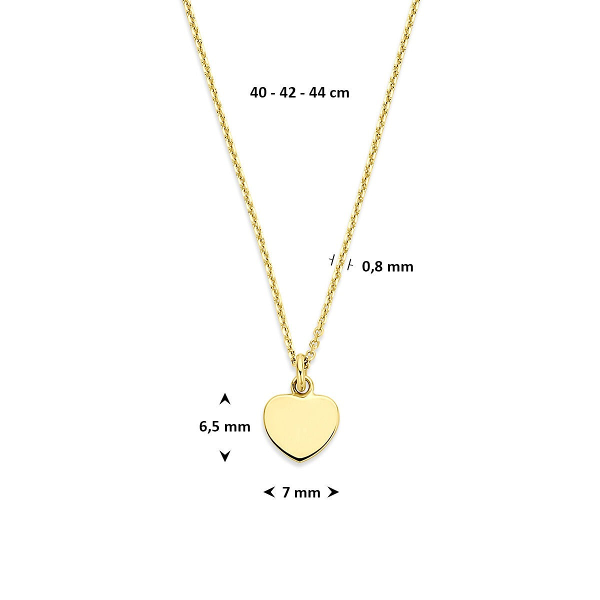 Collana in oro giallo 14k con cuoricino