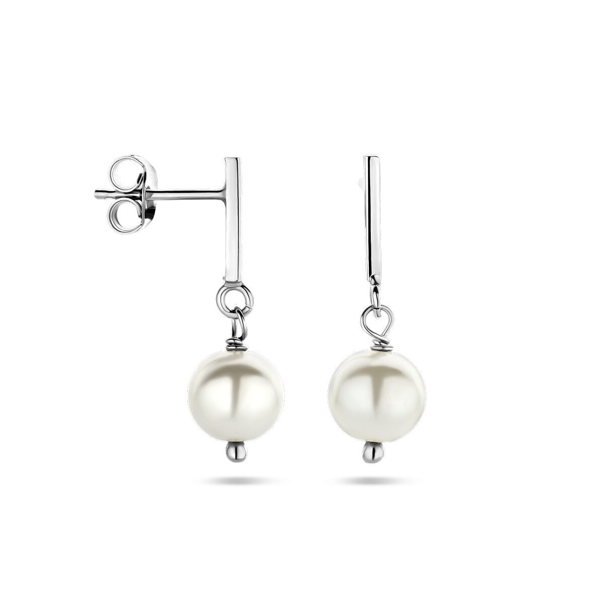 Orecchini pendenti in argento con perla d'acqua dolce