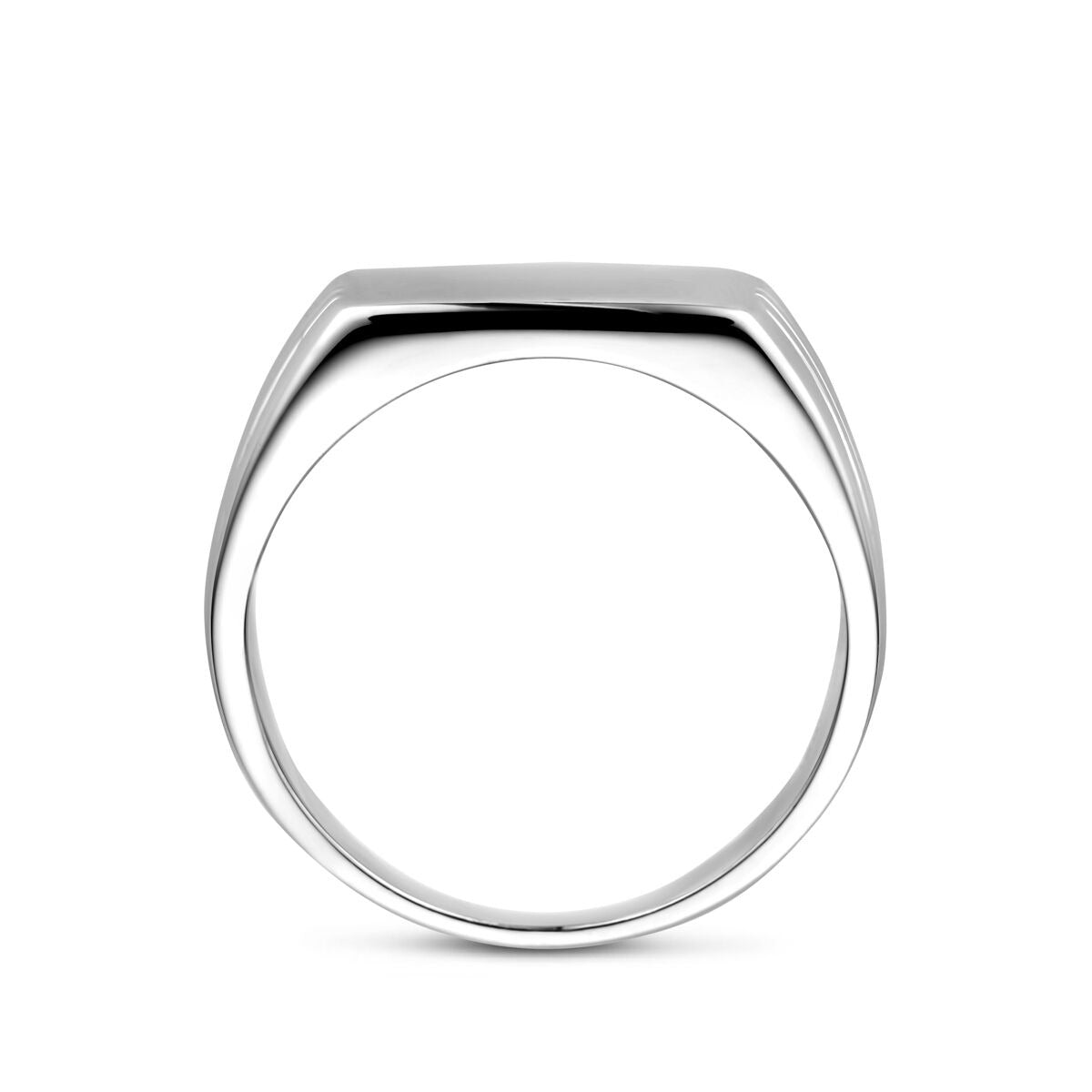 Anello sigillo da uomo in argento – Anello da incisione rodiato