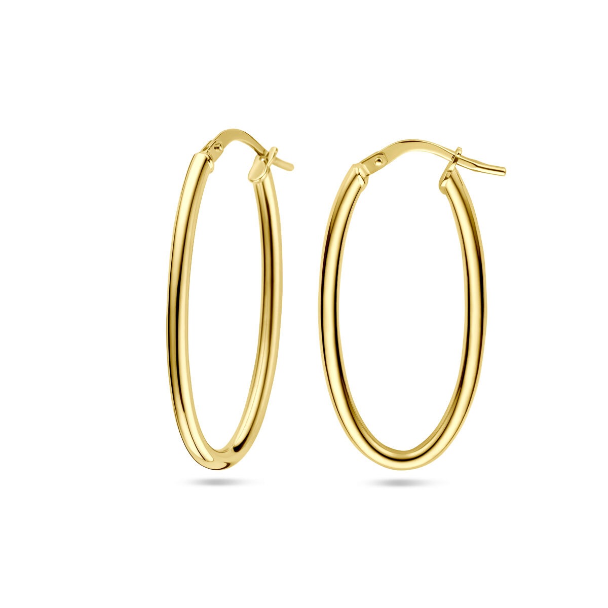 Orecchini a cerchio in oro giallo 14k con anima in argento – 34x2mm