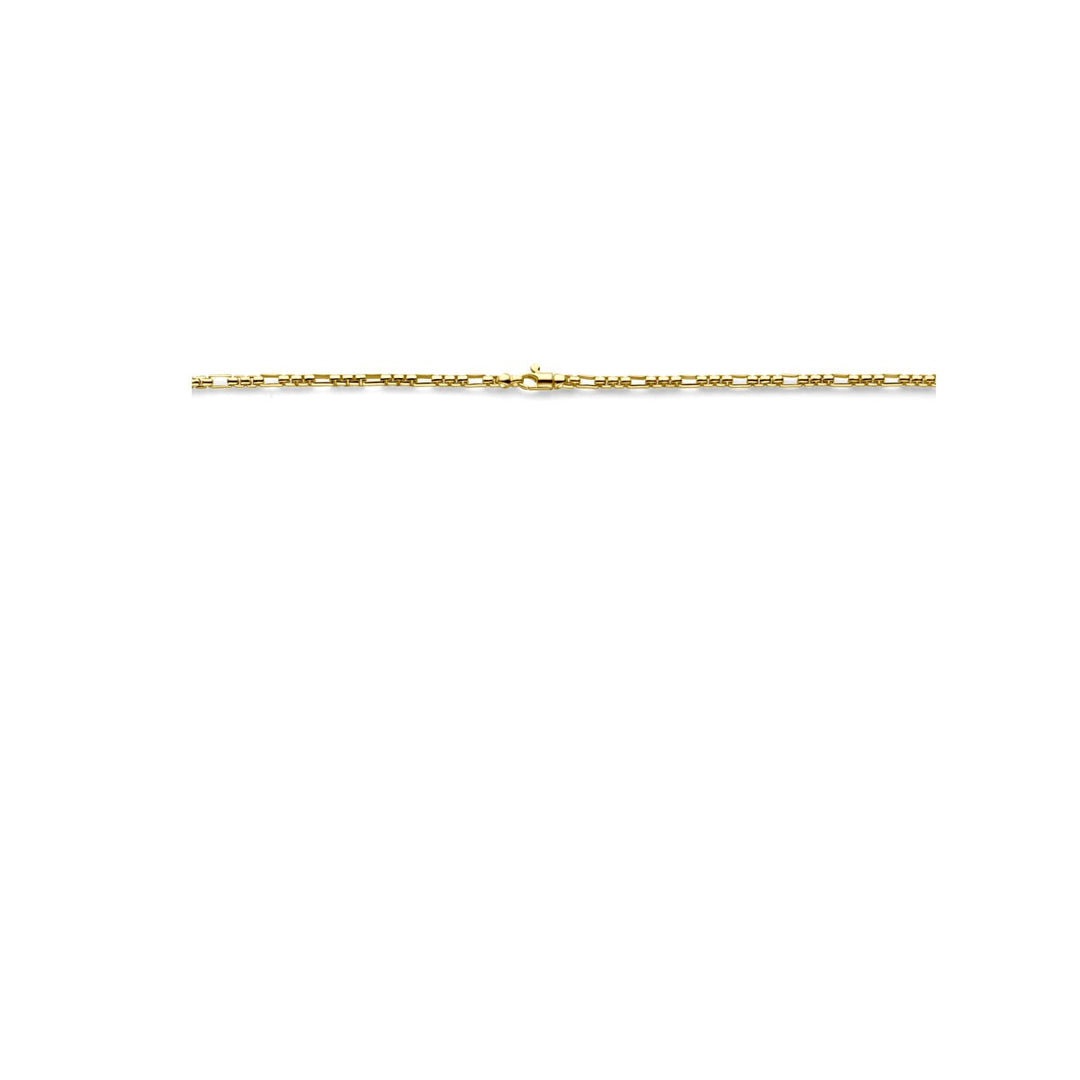 14k Geelgouden dames collier met zilveren kern – 45 cm