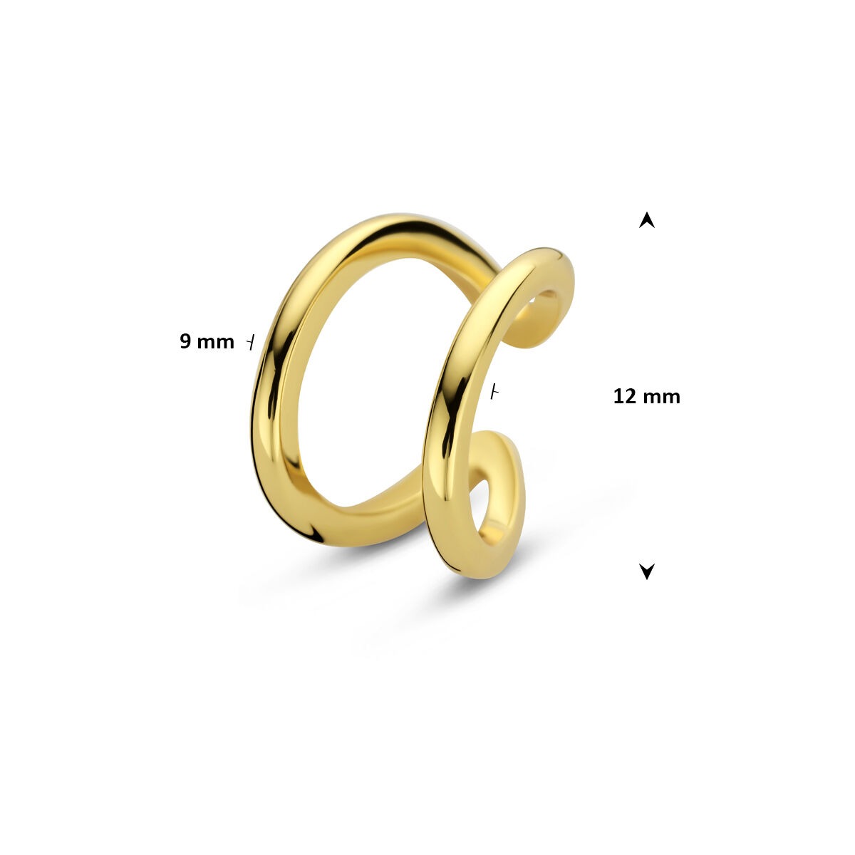 Ear cuff in argento placcato – design vistoso senza piercing