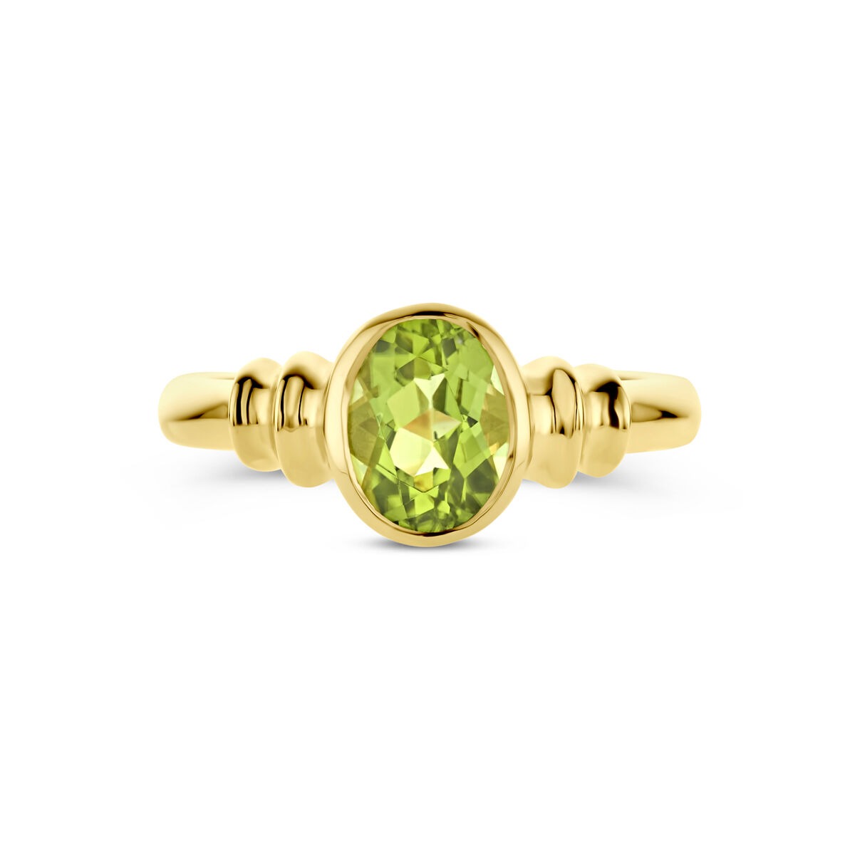 Anello da donna in oro – 14k con peridoto a taglio ovale