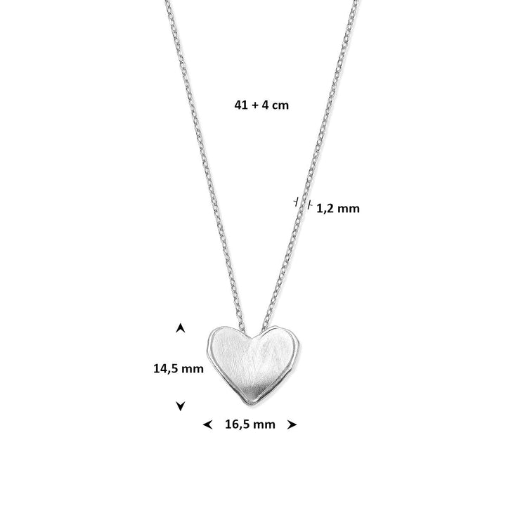 Gerhodineerd 925 zilveren collier met hart