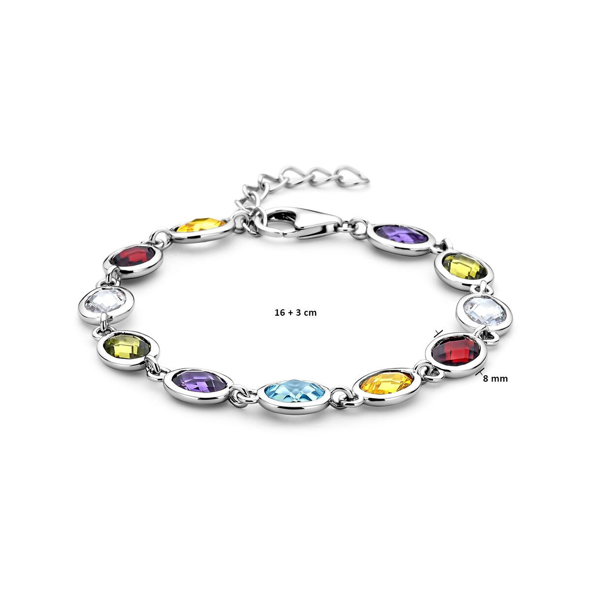 Bracciale in argento con zirconi colorati – argento 925 rodiato