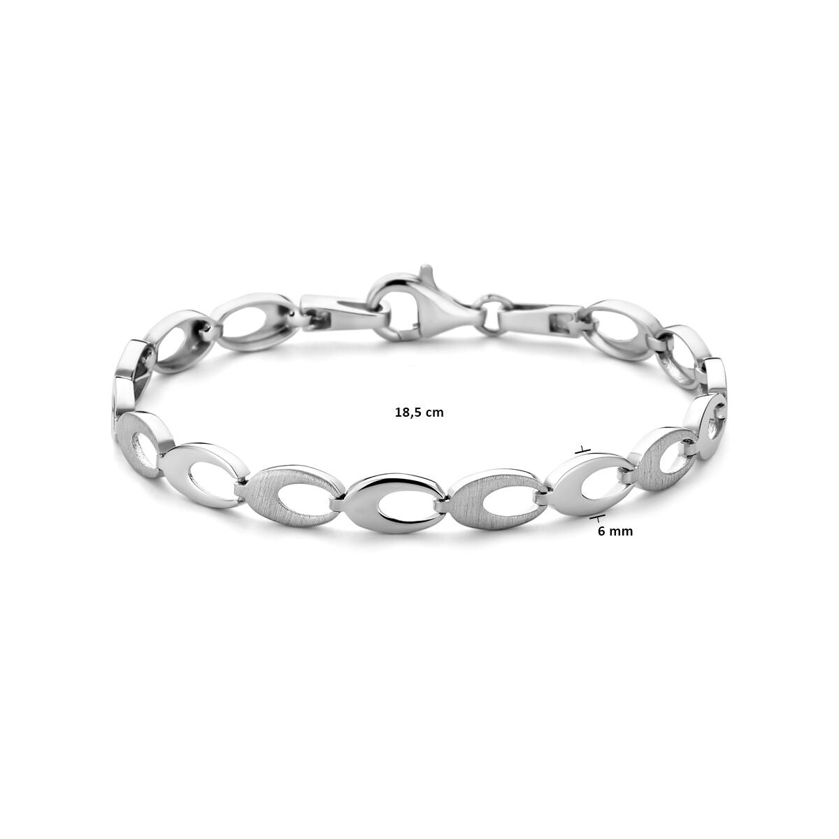 Bracciale in argento – argento 925 rodiato con maglia fantasia
