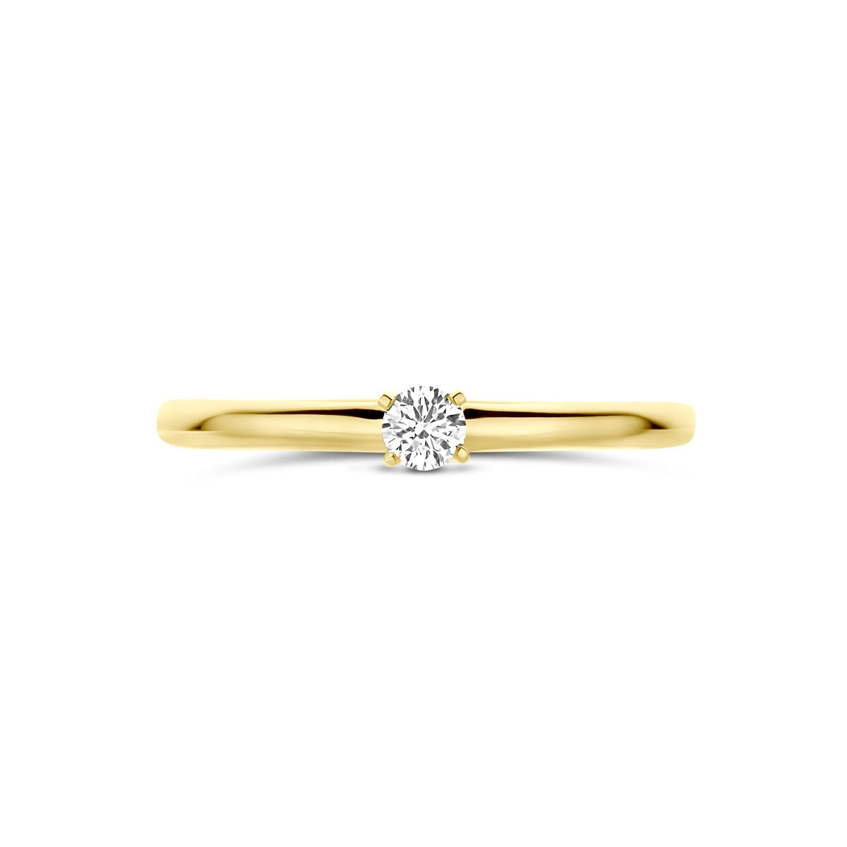 Anello in oro giallo 14k con diamante lab grown da 0.10ct