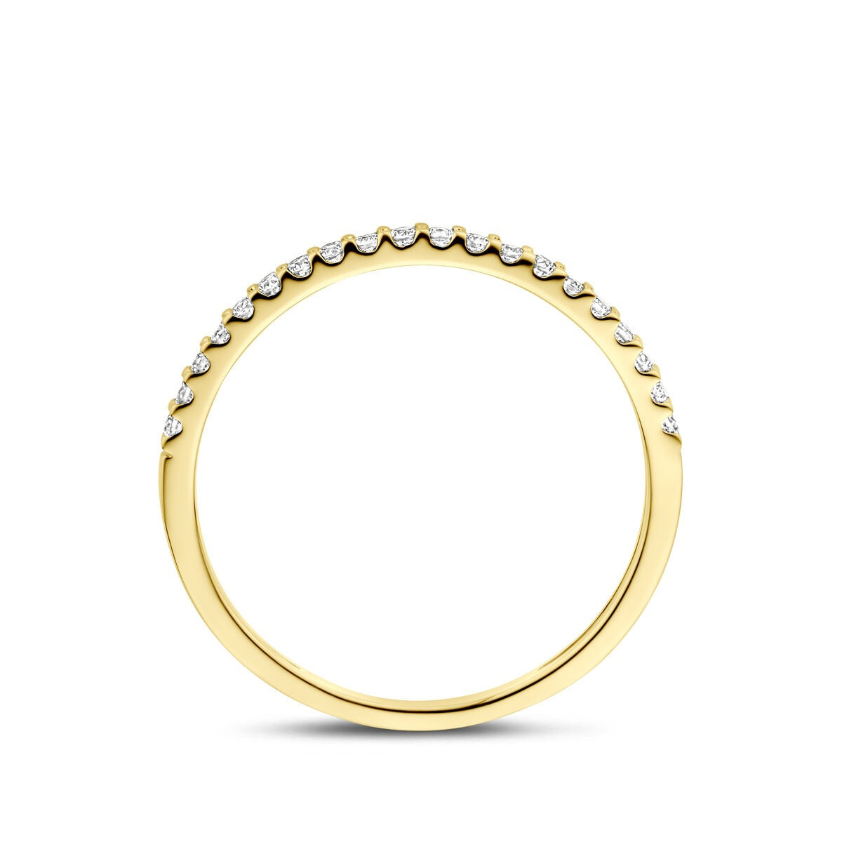 Anello in oro giallo 14k con diamante lab grown da 0,15ct